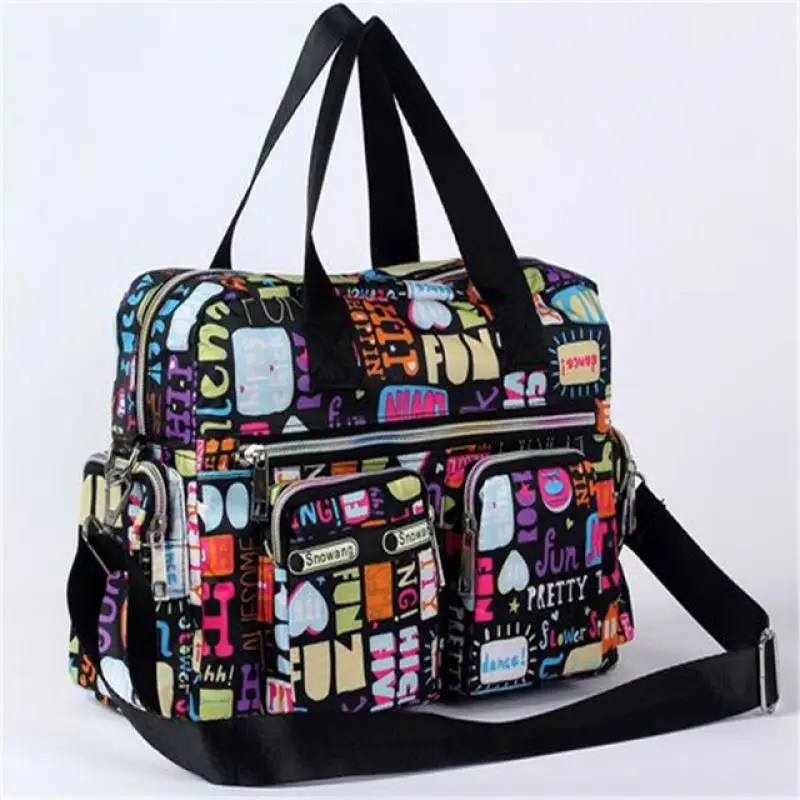 

Ladies Messenger Bag Casual Handbag Shoulder Large Capacity Waterproof Tote Bag Flower Printed Bags Outdoor Picnic Bag For Women