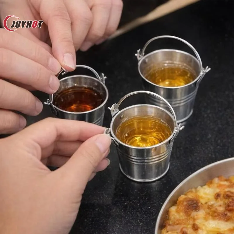 Creative With Handle Bucket Reusable Portable Mini Bucket Cup Tiny Pail Cup For Home Use