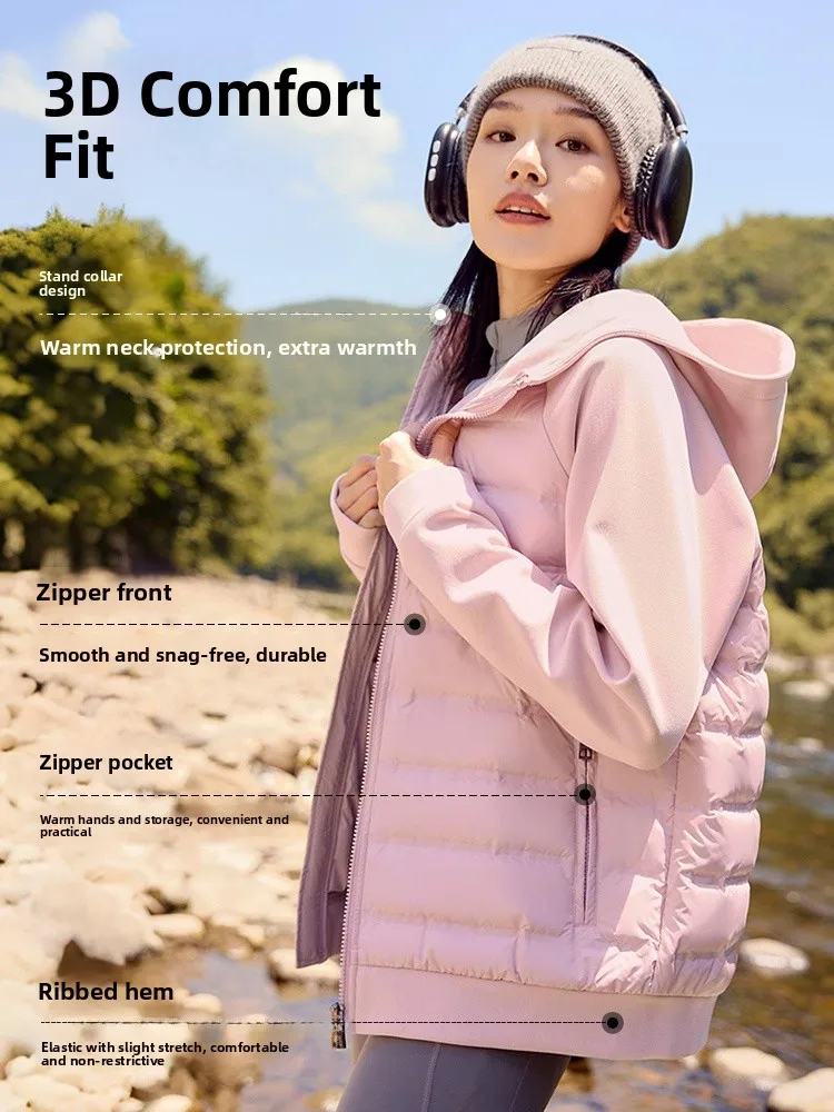 Yaloo Donna Leggero Spor Down Jaet 2025 Autunno Inverno Nuovo Sle Con Cappuccio Fitn Splice Capispalla Coreano Sle