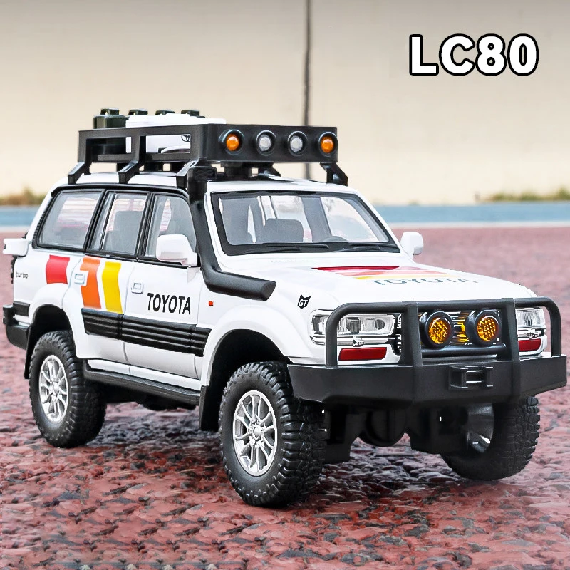 1:24 Toyota Land Cruiser LC80 SUV Alloy Die Cast Toy Car Model Sound and Light Children\'s Toy Collectibles Birthday gift