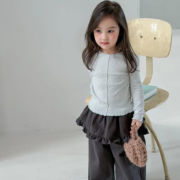 Girls T-shirt 2026 Autumn and Winter New Children's Clothing Korean Style Girl Baby Lace Gentle Small Floral Bottom Shirt