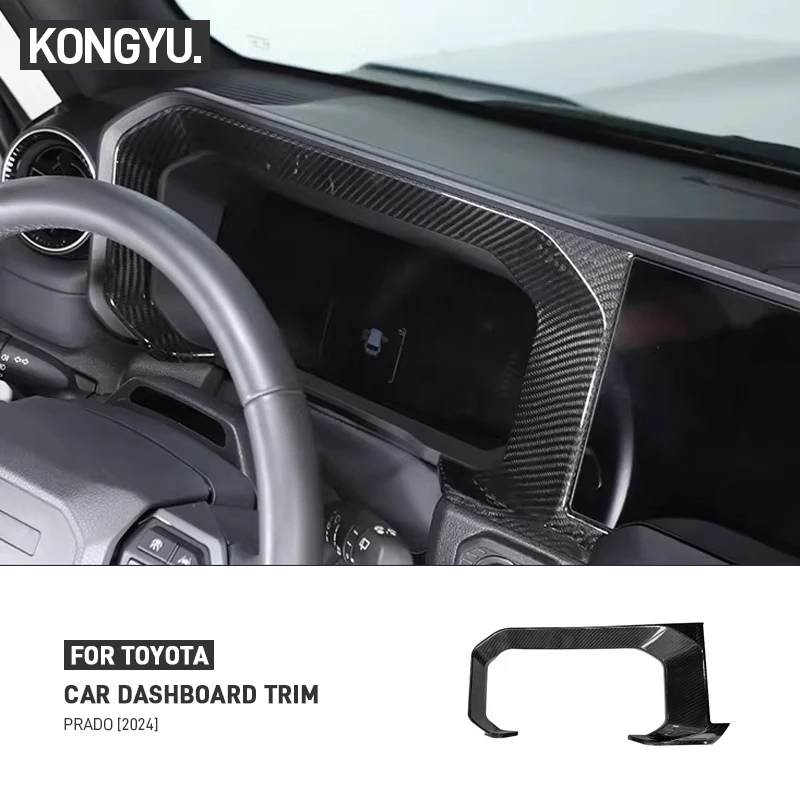 For Toyota Land Cruiser 250 Prado LC250 2024 2025 Real Dry Carbon Car Center Console Dashboard Display Cover Frame Trim Sticker