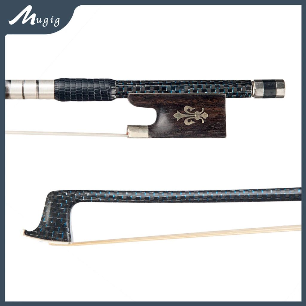 

4/4 Violin Bow Carbon Fiber Round Stick Laser-Straight Tracking Great Control Outstanding Durability Fast Response W/ Horsehair