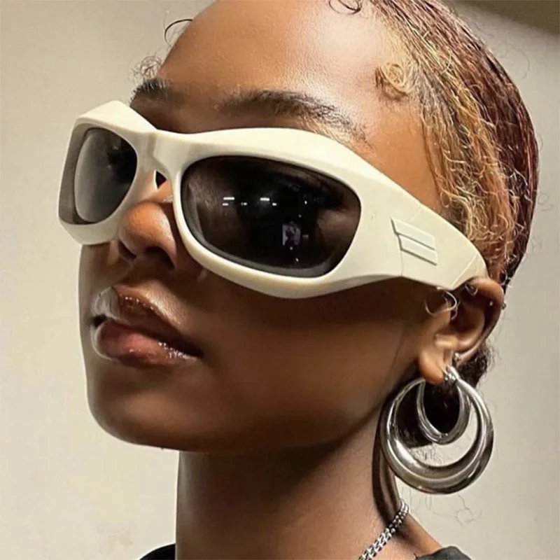 COD Y2K Sonnenbrille Damen silbrig Brillen Steampunk Sport Punk Brille Modischer zukünftiger Stil – Detail 1