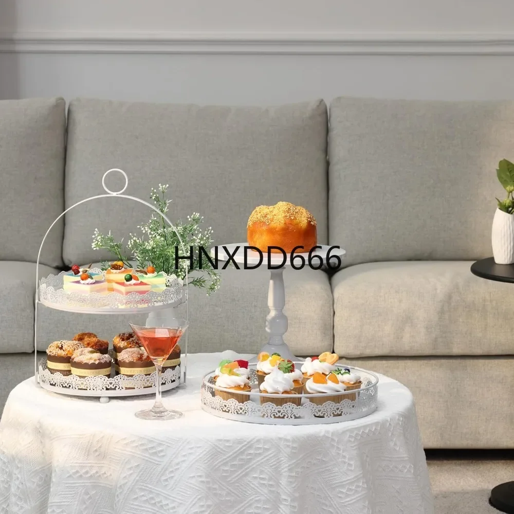 6 Pcs White Cake Stands Set, Display Pedestal Tiered Party Shower Celebration, Cake Stand