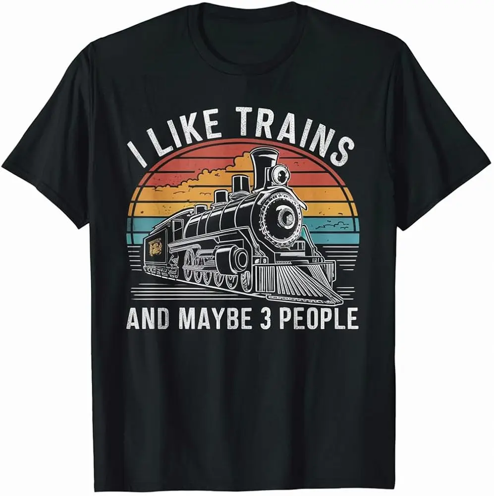 

I Like Trains Retro Vintage Style Trainspotter T-Shirt High Quality 100%Cotton Short Sleeve