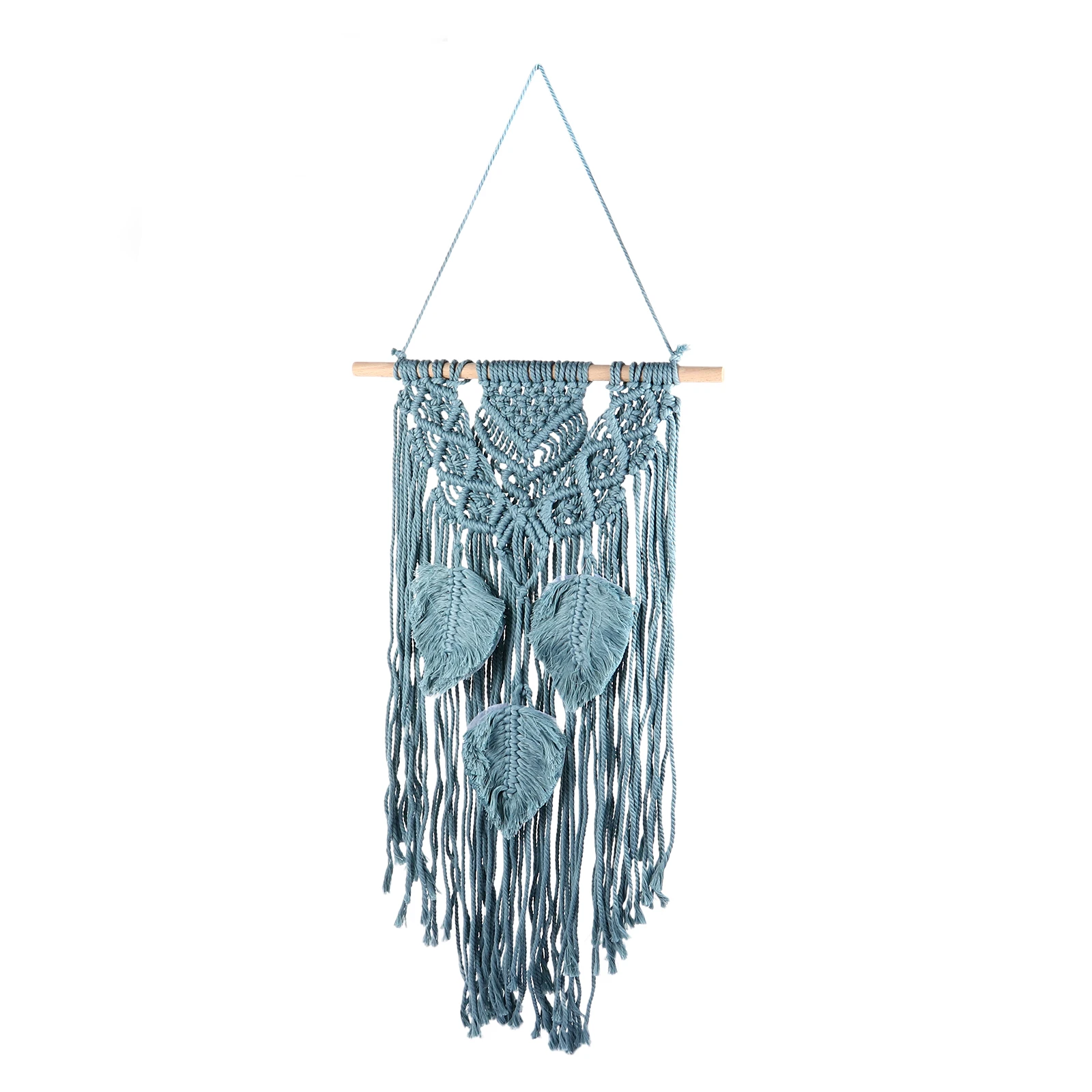 

Leaves Wall Hanging Decor Handwoven Cotton Tassel Tapestry Bohemian Style Bedroom Living Room Apartment Dorm Decor Handmade Wall
