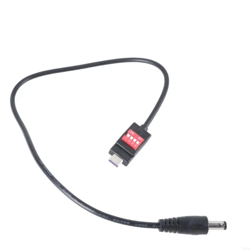 Cáp bộ điều hợp công suất H37B USB C đến 5,5mmx2.1mm bộ chuyển đổi điện áp điều chỉnh điện áp
