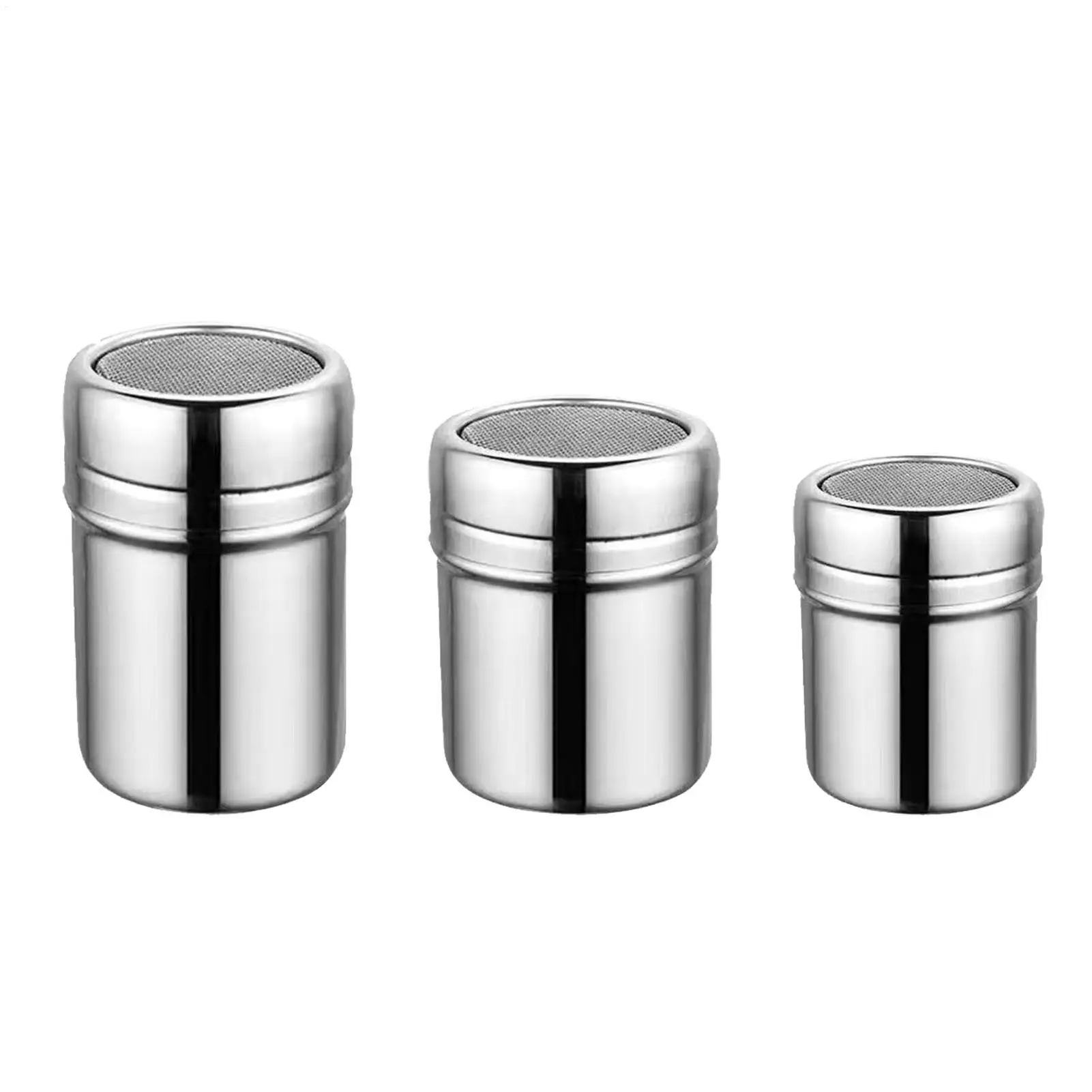 Stainless Steel Sprinkle Powder Icings Sugar Cocoa Sugar Baking Flour Bottle Sugar Powder Sieve Powder Spreader Fine
