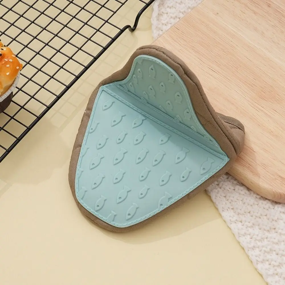 Multi-purpose Heat Resistant Oven Gloves Fish Shaped Thick Microwave Mitts Non-Slip Mini Hand Clip Tray Holder