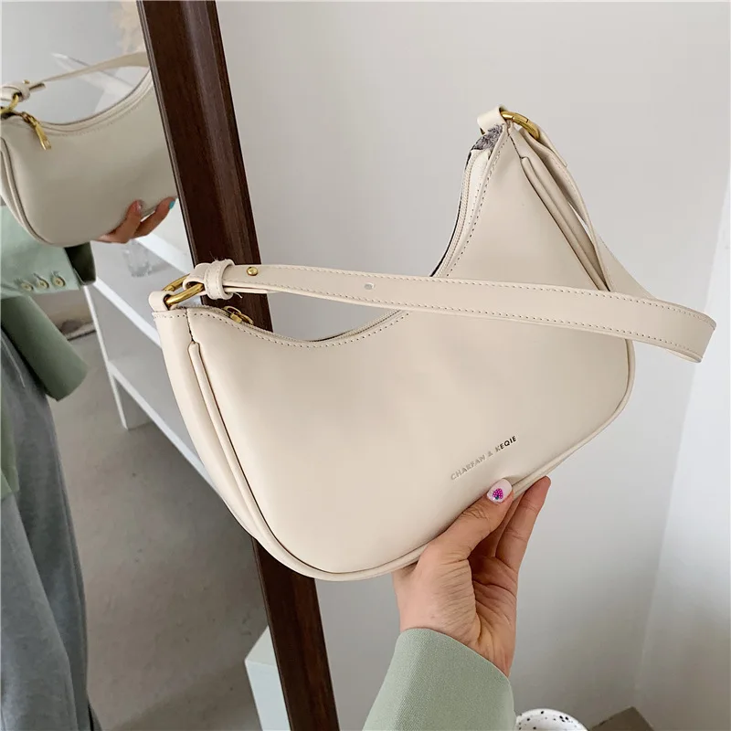 White Half Moon Armpit Bag Women\'s Summer New Trendy Premium Crossbody Bag Versatile Ins Super Hot Shoulder Bag handbags