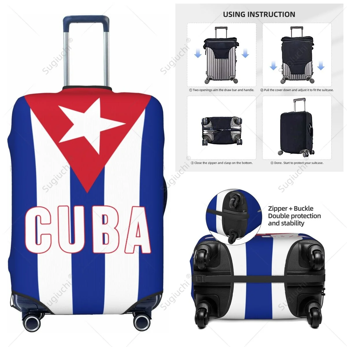 

Cuba Flag Luggage Cover Suitcase Elastic Dust Case Travel Accessories Printed Baggage Case Protective