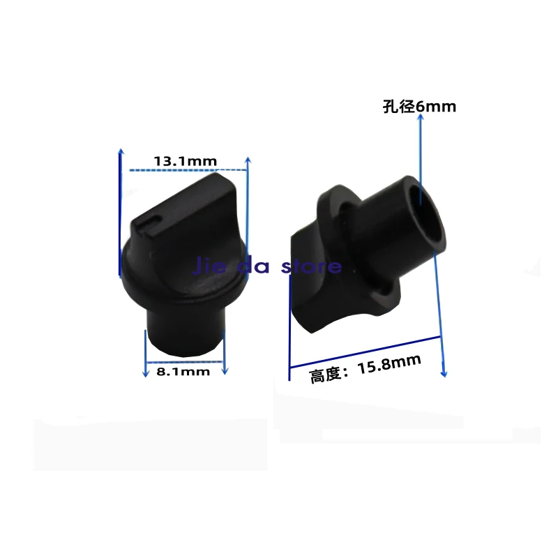 ５pcs Black plastic haft shaft knob 13mmX15.8mm Potentiometer Encoder knob 180 Degree D-shaped inner Hole 6mm plum/half shaft