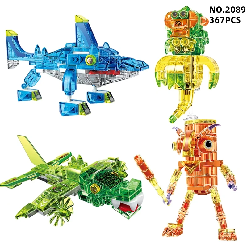 Tung Tung Tung Sahur Trasparente Italia Tralalero Tralala Brainrot Building Blocks Assemblaggio Mattoni Giocattoli per Regali Di Compleanno