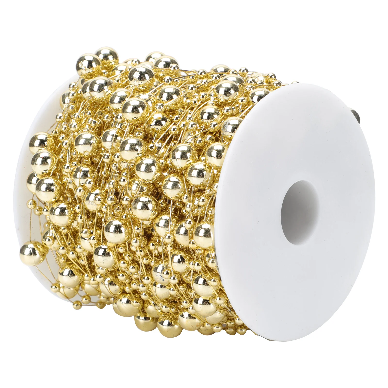 1 لفة من البلاستيك سلسلة خرز عيد الميلاد مرنة خفيفة الوزن لتقوم بها بنفسك شجرة عيد الميلاد الديكور الخرز جارلاند المرحلة صور الدعامة