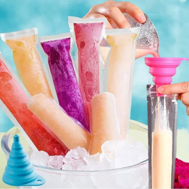 

20/50pcs Ice Popsicle Bags Disposable Food-Grade Freezer Bag for Liquids Ice Lolly Bag DIY Homemade Popsicle Bag Mold