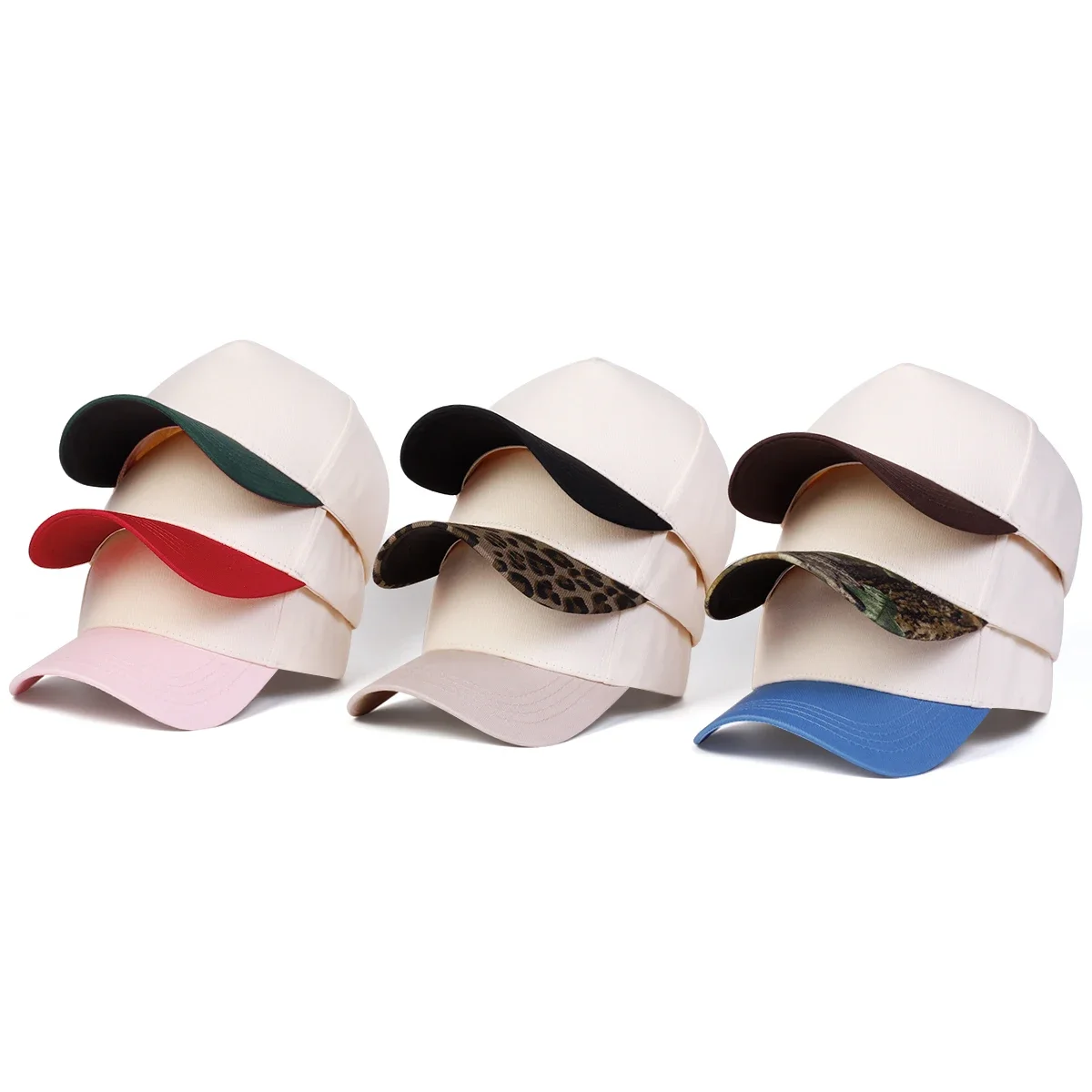 Unisex Light Panel Color Blocked Baseball Caps Spring Autumn Outdoor Adjustable Casual Hats Sunscreen Hat Sports Cap