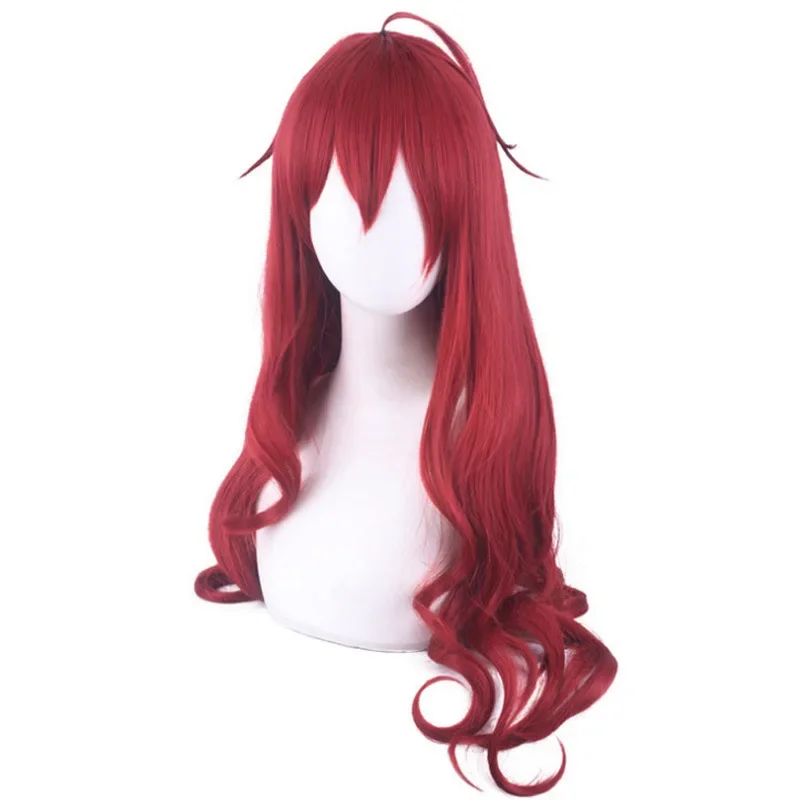 Anime Mushoku Tensei Eris Boreas Cosplay Red Long Wig Jobless Reincarnation +Free Wig Cap Synthetic Hair Party Girls Women