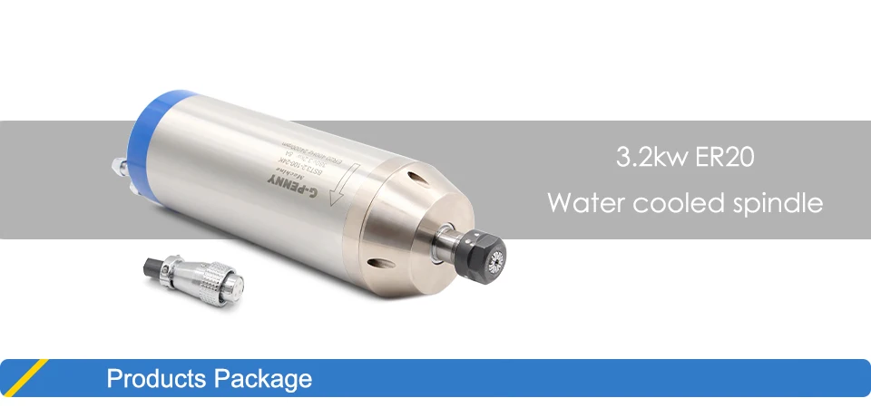 G-Penny 3,2 kW wassergekühlter Spindelmotor, 4 Stück Lager, 0,01 mm Genauigkeit, 220 V, 380 V, D100 mm, Spindel für CNC-Gravier- und Fräsmaschinen – Detail 1