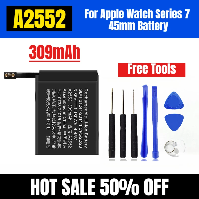 

309mAh A2552 for Apple Watch Series 7 45mm Battery