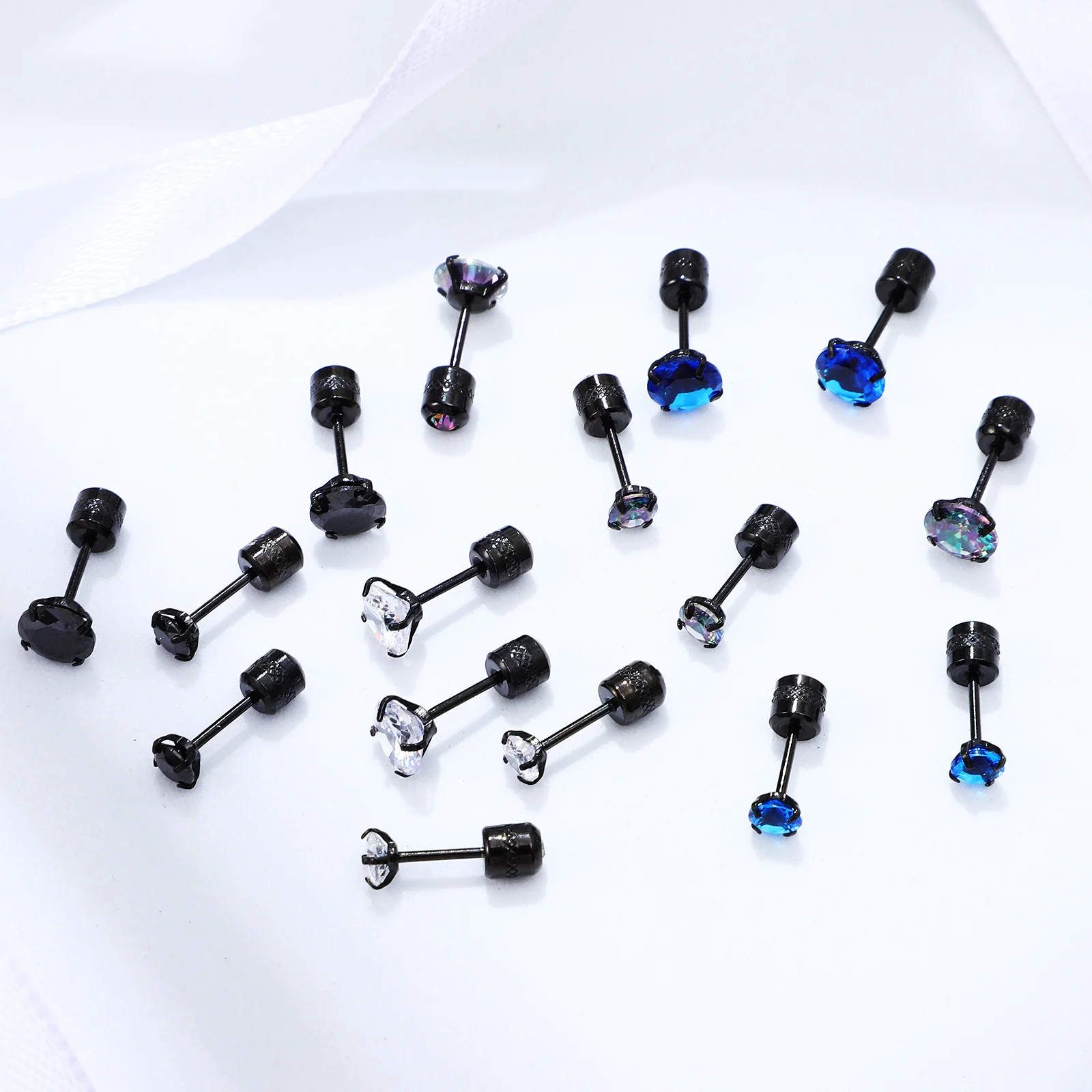 

8 Pairs Stainless Steel Earrings for Women Round Earings Mens Cute Jewelry