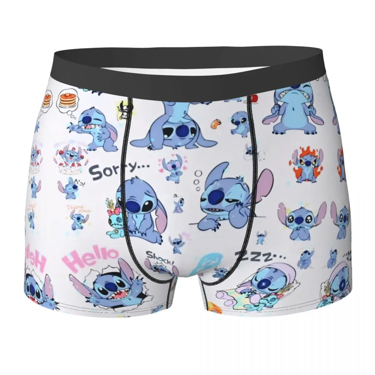 MINISO Stitch Trunk Cartoon Kawaii Pouch Underwear Quality Design Shorts Briefs Soft Trend Man Panties Big Size 2XL