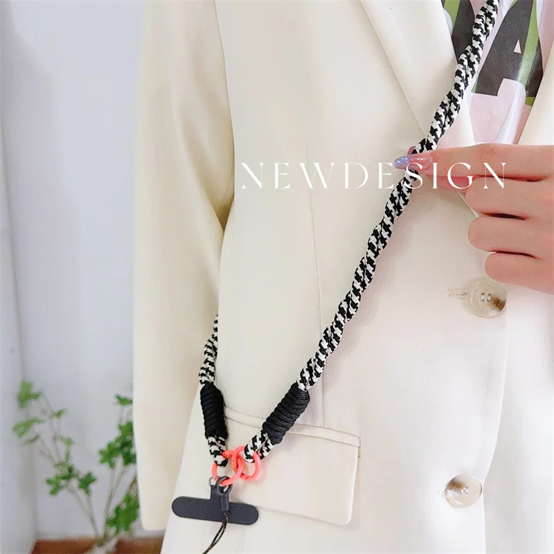 Mobile Phone Chain Double Twisted Fried Dough Twists Rope Mobile Phone Lanyard Diagonal Span Backable Lanyard Mobile Phone Rope