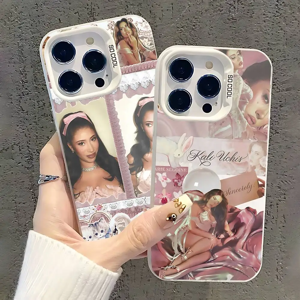 

Kali U-Uchis Sincerely Phone Case For iPhone 17,16,15,14,13,12,11,Pro,XS,Max,Plus,Mini,SE White Candy Matte Shockproof Cover
