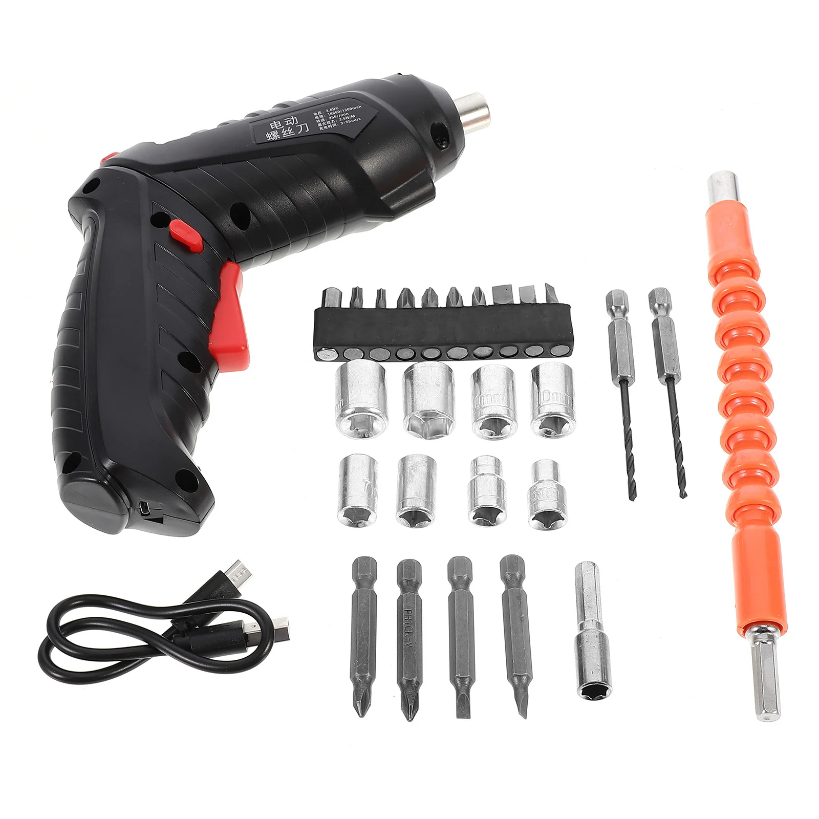 1 مجموعة قابلة للشحن اللاسلكي مفك كهربائي عدة USB تهمة مثقاب اليد الكهربائية الصغيرة للإصلاح المنزلية مسامير صغيرة DIY بها بنفسك