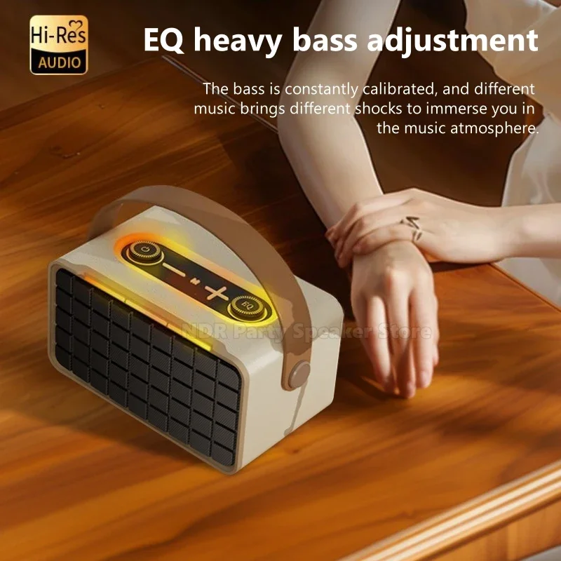 Новые ретро PARTY MINI уличные беспроводные Bluetooth-колонки с атмосферным освещением RGB портативный сабвуфер вставка карты аудиоплеер