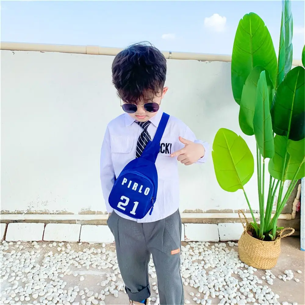 

Children's Shoulder Bag All-match Printing Number Messenger Bag Chest Bag Sports Leisure Bag