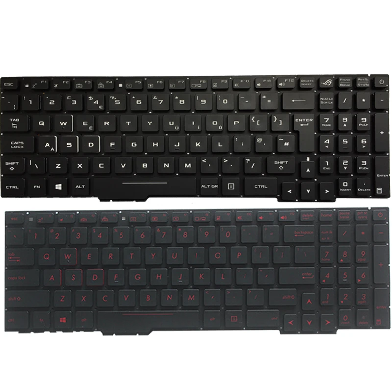 Rosyjska/US/UK/hiszpańska klawiatura laptopa dla ASUS GL553 GL553V GL553VW ZX553VD ZX53V ZX73 FX553VD FX53VD FX753VD FZ53V podświetlenie