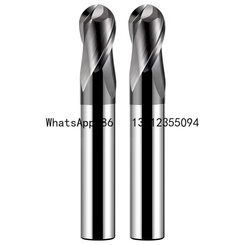 

HRC70 Шариковая концевая фреза из карбида вольфрама Фреза с ЧПУ Фрезерный инструмент R0,5 2 4 6 810 мм 2-зубый инструмент для обработки металлической стали
