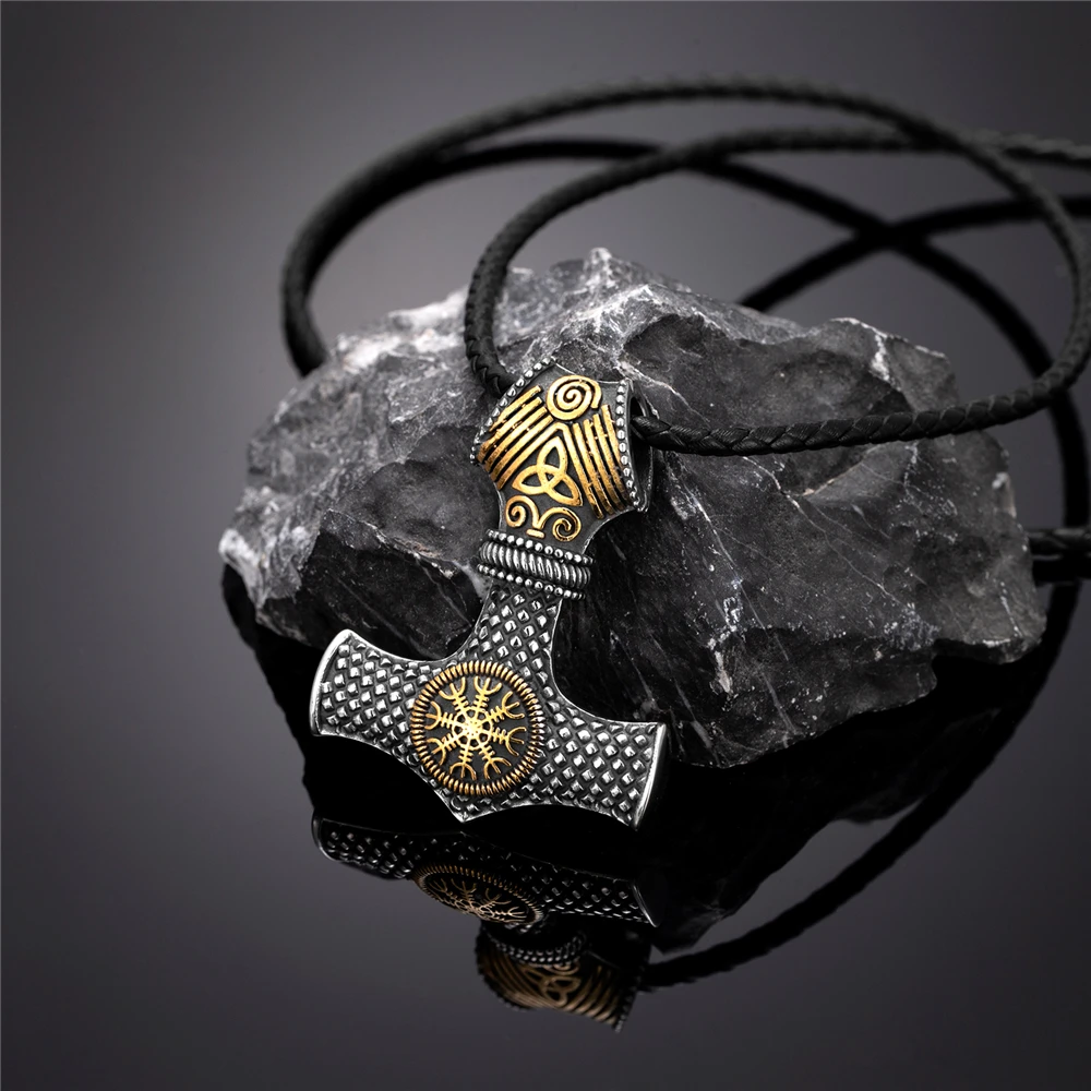 Nordische Runen Vegvisir Kompass-Halskette für Männer, verblasst nie, Edelstahl, Wikinger-Dreizack-Amulett-Anhänger, isländischer Vintage-Schmuck – Detail 24