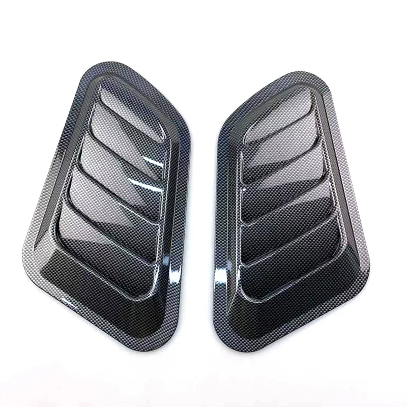 

2PCS Universal Carbon Fiber Car Decorative Cell Air Flow Intake Hood Scoop Bonnet Vent Cover Stickers Decoration Styling,New