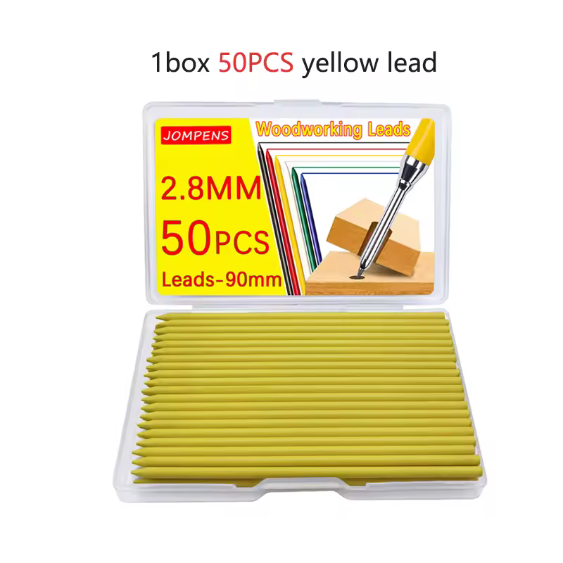 50Pcs/100Pcs Large Capacity 2B Woodworking Lead Core Black Yellow Red 2.8mm Automatic Pencil Lead Deep Hole Marked Lead Core - Image 10
