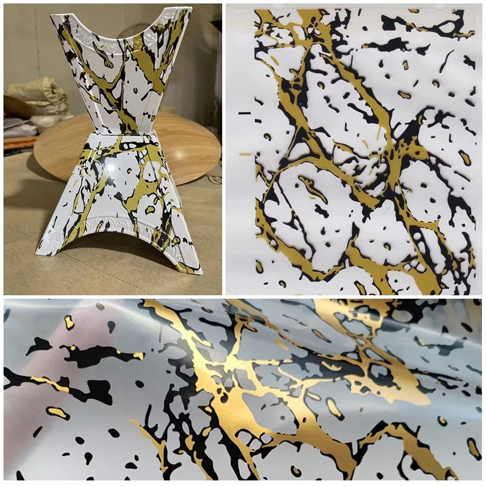 Black Gold Marble PVA Hydro Dip Film 0.5x2m, Hydrographic Water Transfer Printing Film for Handcraft & Car Interior DIY 1039