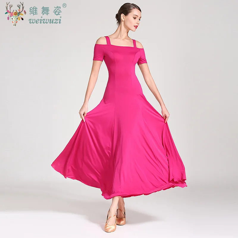 Elegante vestido de competição de dança de salão feminino vestido de valsa padrão trajes de dança moderna roupas de desempenho de salão de dança da menina