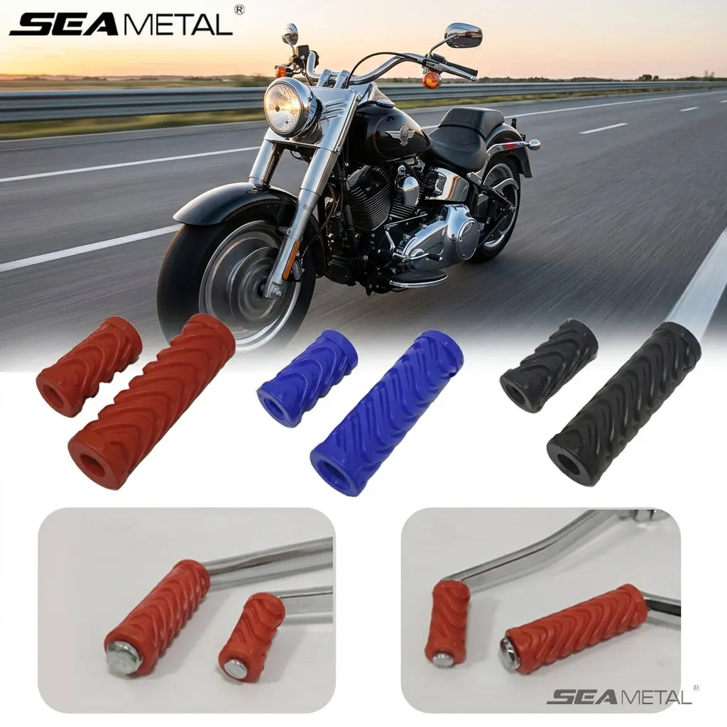 SEAMETAL Rubber Cover Motorcycle Gear Shift Lever Foot Pad Pedal One Large and one Small Motorcycle Gear Shift Accessories