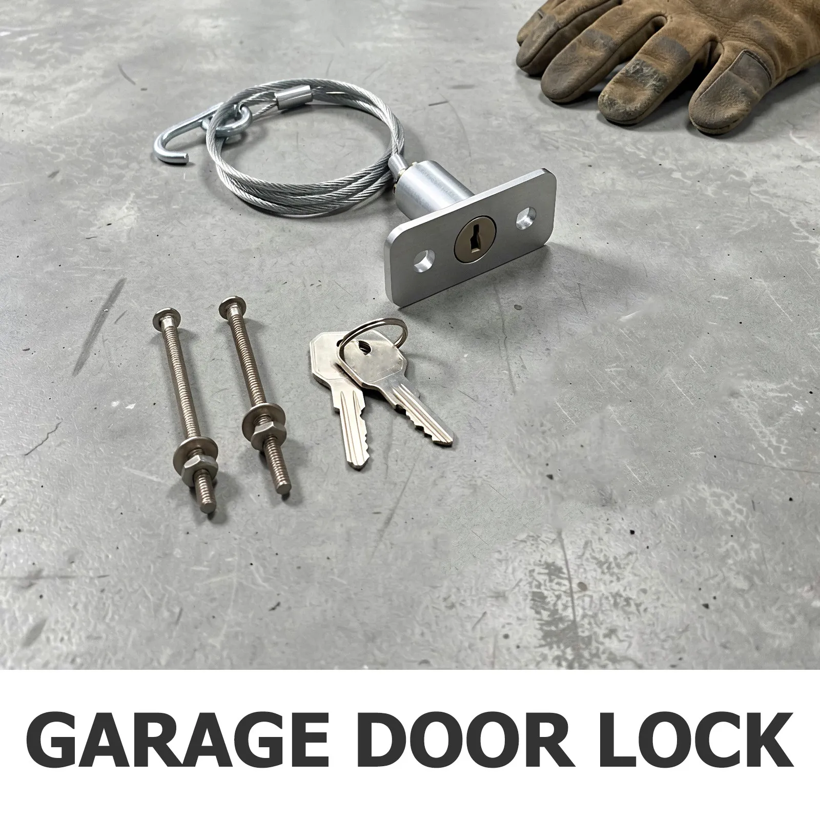 1Set Garage Door Emergency Release Lock Kit Manual Cable Disconnect Zinc Alloy Cable Lock for Sectional Overhead Garage Security
