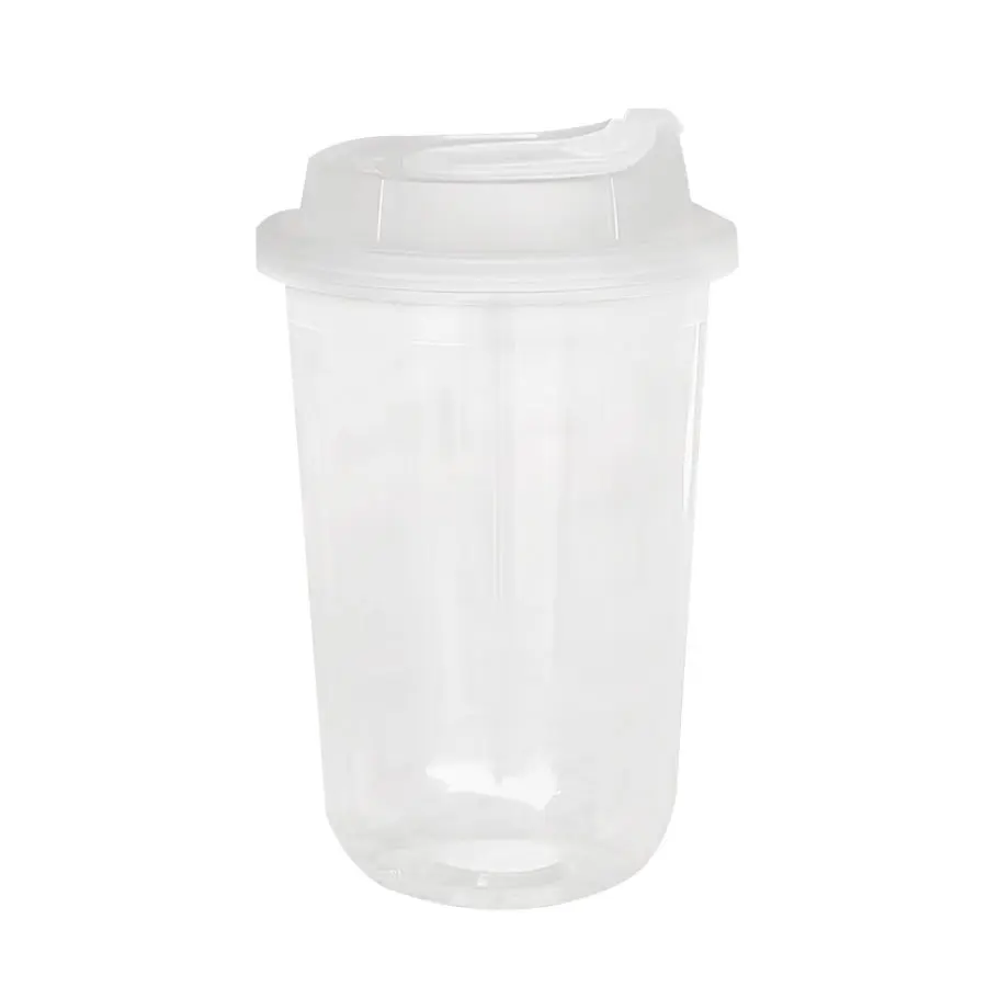 Disposable Clear Plastic Cups 20PCS – Iced Coffee & Smoothie Cups with Lids for Cold Beverages