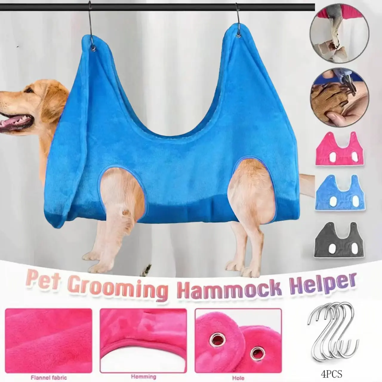 

Полотенце для домашних животных, гамак для собак, помощник, маленький, средний, обрезка ногтей, купание, сушка, стирка, подвесная кошка, впитывающая мягкую воду, уход за волосами