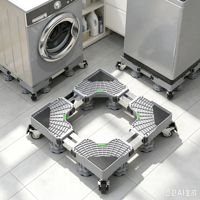 Height‑Adjustable Household Appliance Support Stand, Multi‑Purpose Rack for Washing Machine Dryer Refrigerator