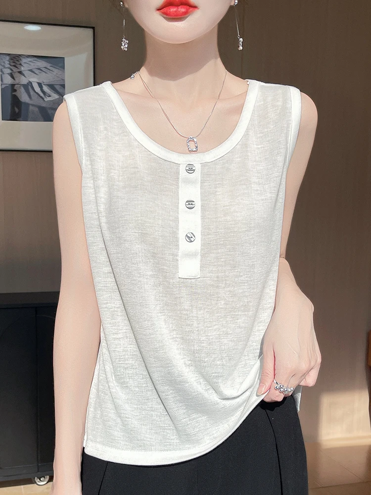 

Весна-лето, новый, приятный для кожи, круглый, тонкий, дышащий, базовый, женский жилет с бретельками, внутренняя одежда, удобный топ