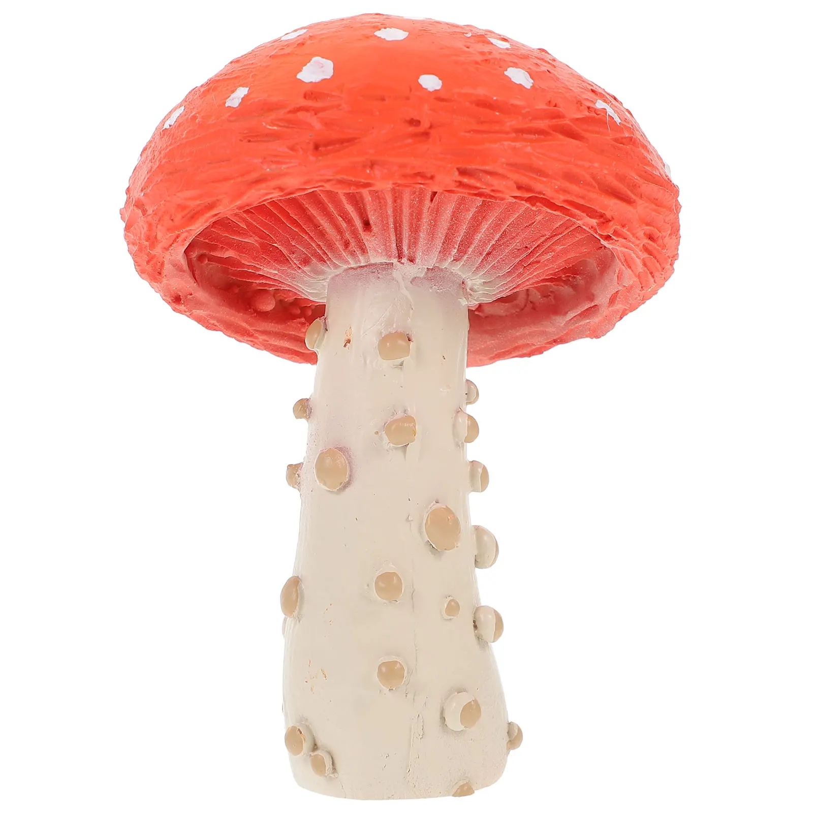

Orange Large Resin Mushroom Statue Outdoor Garden DecorMushroom Figurine Bonsai Craft Durable Realistic Details Design