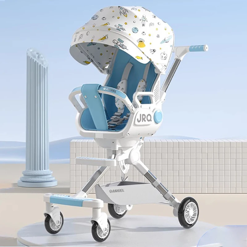 

Детская коляска с высоким пейзажем, двустороннее сиденье, складная в одной рукой коляска для новорожденных, легкая дорожная система с откидной спинкой для младенцев