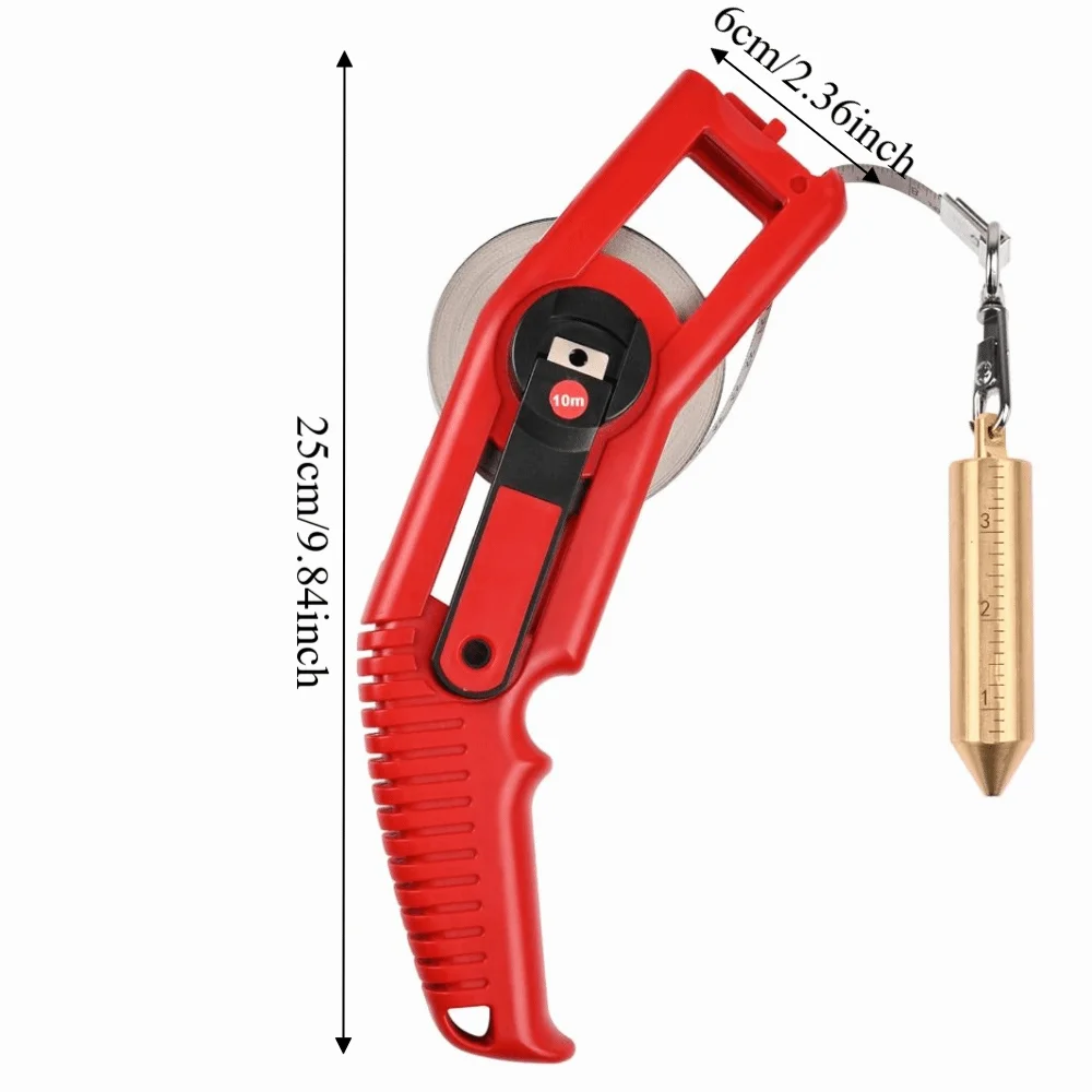 

Engraved Oil Gauge Dual Scale Fast Retractable Oil Tank Gauging Tape Comfortable Brass Plumb Bob Oil Tank Depth Measuring Tape