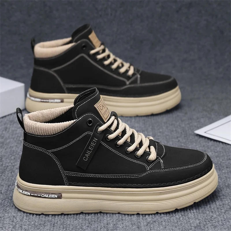 Lightweight Breathable PU Men Running Shoes Non-Slip Cushioning Casual Jogging Marathon Training Athletic Sneakers for Outdoor
