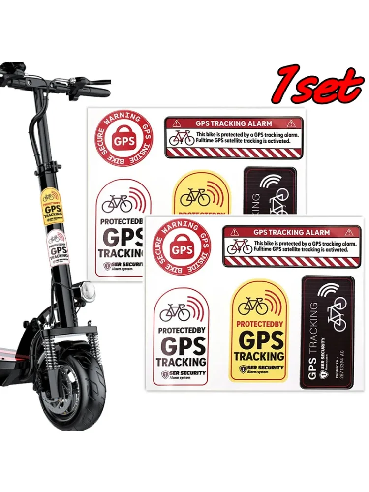 AliExpress NONE 5Pcs/set GPS Tracking Alarm Sticker Motorcycle Anti-Theft Warning Sticker Tracking Reflective Waterproof Paster Bike Accessories