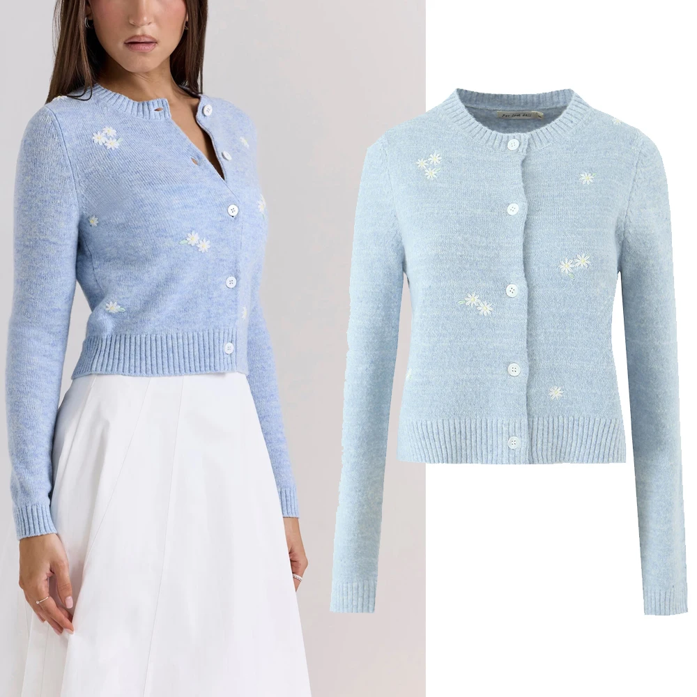 

Сексуальный вязаный круглый открытый кардиган, свитер, женский модный универсальный свитер H2057, облегающий длинный свитер из полиэфирного волокна